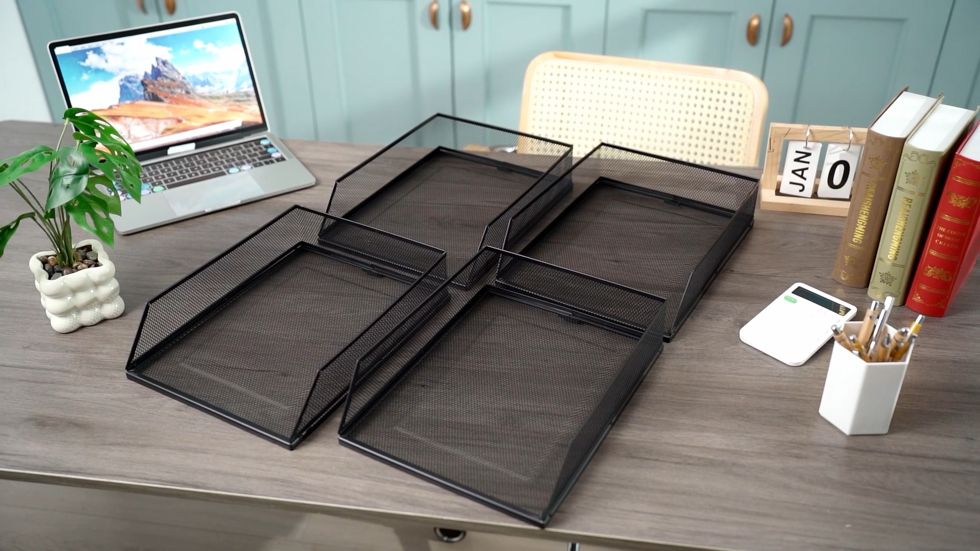 Amazon.com: Hicarer 4 Pcs Black Metal Letter Tray Stackable Desk